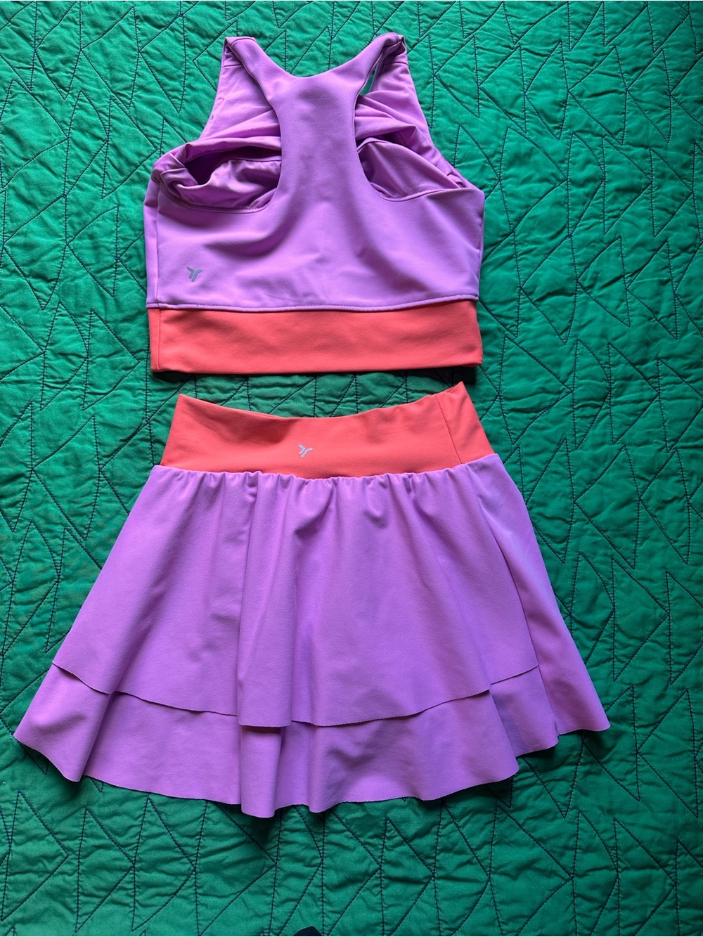 Old Navy Purple and Coral Girls Active Skirt Set